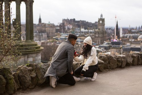 Edinburgh proposal photoshoot at Calton Hill