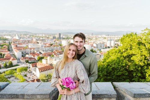 Ljubljana photoshoot at Ljubljana Castle and City Streets
