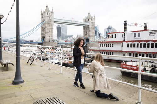 London proposal photoshoot at Tower Bridge