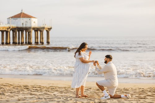 Los Angeles proposal photoshoot at Manhattan Beach Pier