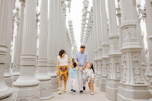 Los Angeles family trip photoshoot at LACMA