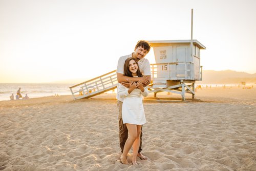 Los Angeles honeymoon photoshoot at Santa Monica Pier & Beach
