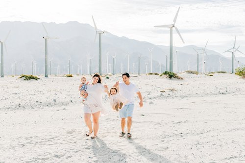 Palm Springs photoshoot at Palm Springs Windmills