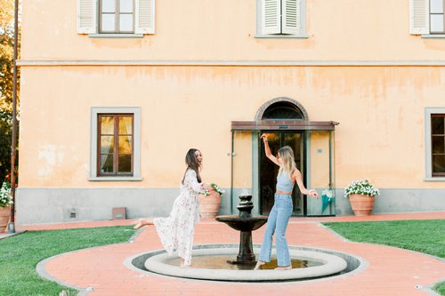 Tuscany friends trip photoshoot at Property and surrounding area of Hotel Villa Campomaggio