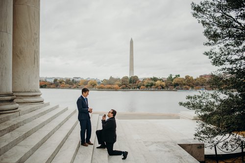 Washington DC proposal photoshoot at Tidal Basin