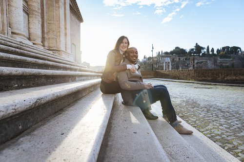 Rome couples trip photoshoot at The Roman Forum