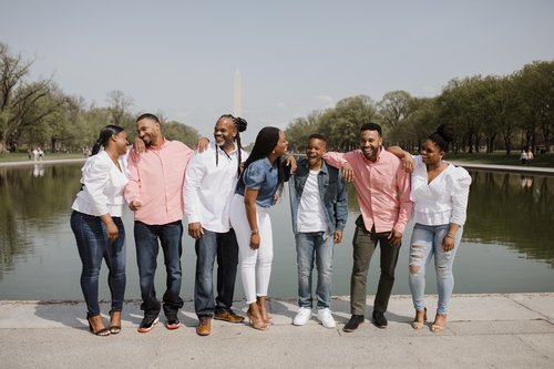 Washington DC family trip photoshoot at The Reflecting Pool and Washington Monument