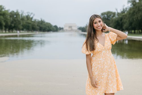 Washington DC birthday photoshoot at The Reflecting Pool and Washington Monument