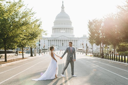 Washington DC honeymoon photoshoot at Capitol Route