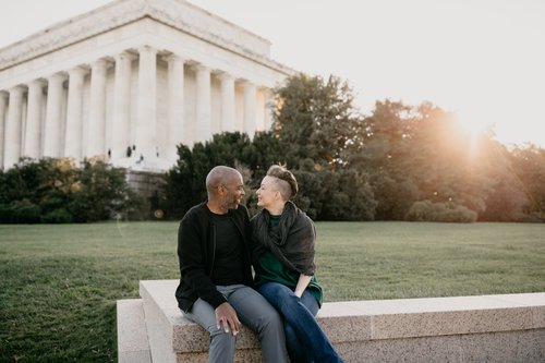 Washington DC anniversary photoshoot at The Reflecting Pool and Washington Monument