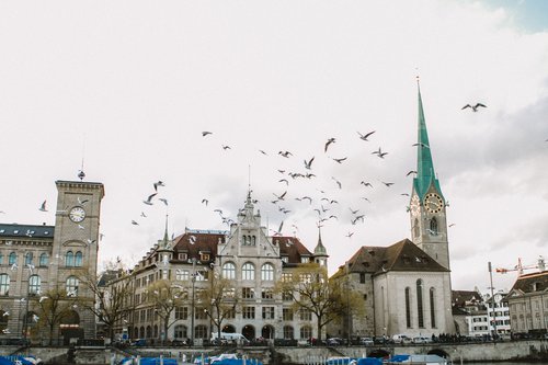 Zurich photoshoot at Churches along Limmat River