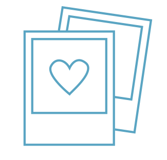 two polaroid photographs icon